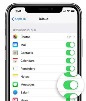 Toggle iCloud Messages on and off
